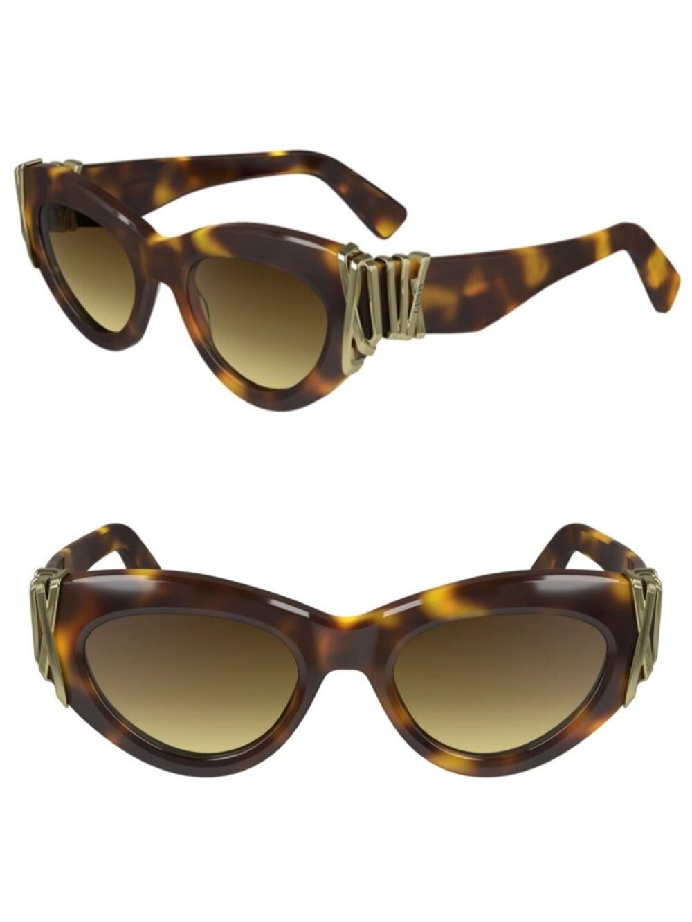 Lanvin LNV671S 214 50mm Oval Cat Eye Sunglasses Tortoise / Brown Gradient